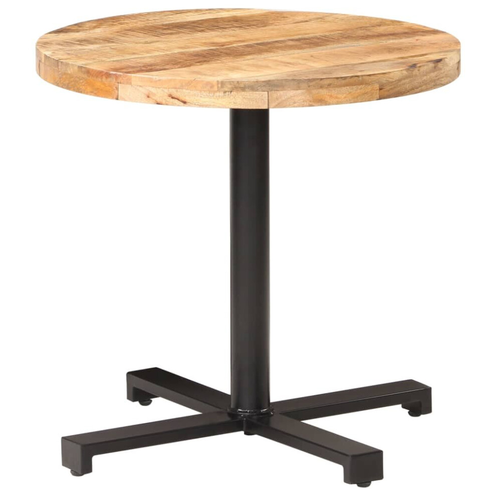 vidaXL Rough Mango Wood Bistro Table Round Ã80x75cm Wooden Dining Dinner Table