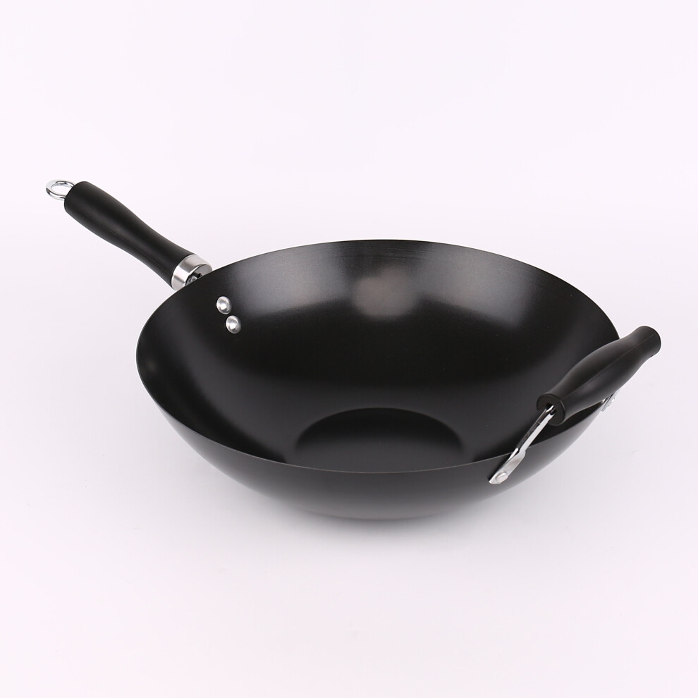 Large 32cm Non Stick Fry SautÃ© Stir Wok Frying Pan With Helper Handle