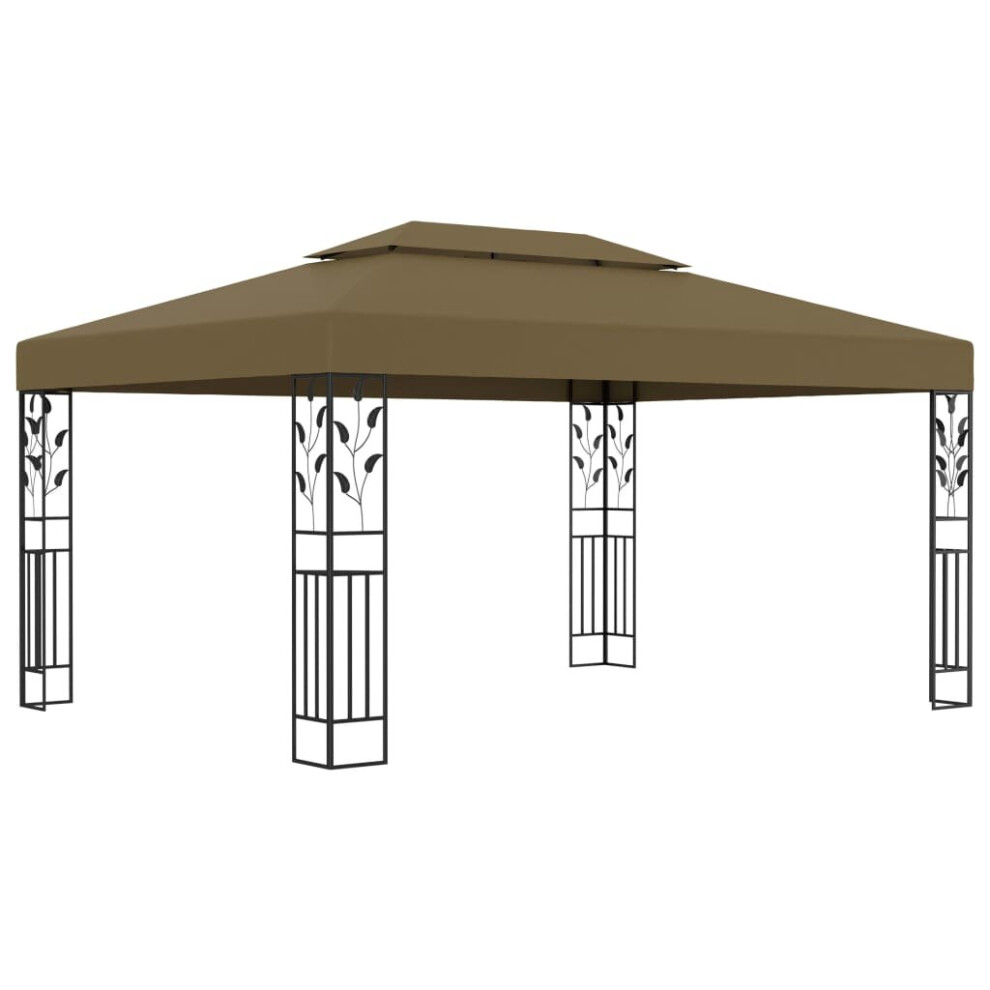 vidaXL Gazebo with Double Roof Taupe 180 g/m² Patio Canopy Shelter Party Tent