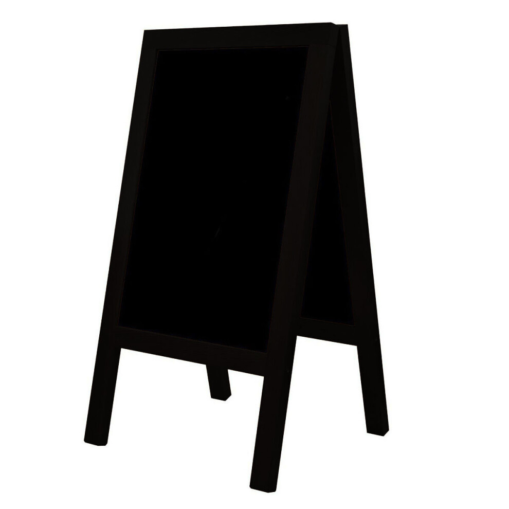 (Black) Wooden A-board heavy Pavement Road Sign Chalk Menu