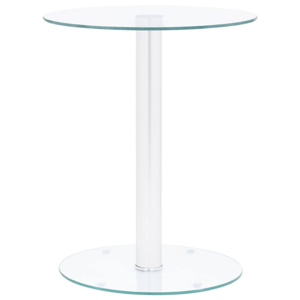 Vidaxl Coffee Table Transparent Tempered Glass Accent End Sofa Couch Table Silver