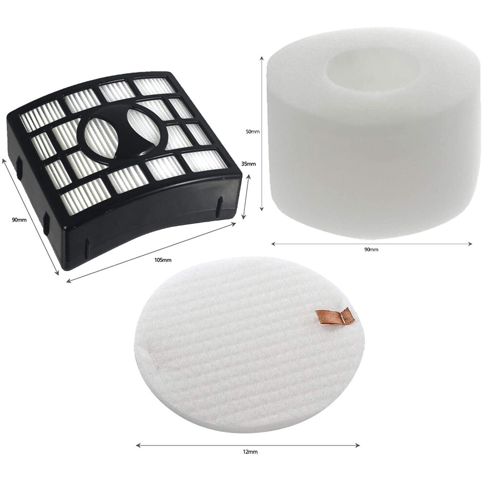 Spares2go Hepa Filter Kit For Shark Rotator Professional Lift-Away Nv601, Nv680, Nv801 Upright Vacuum Cleaner