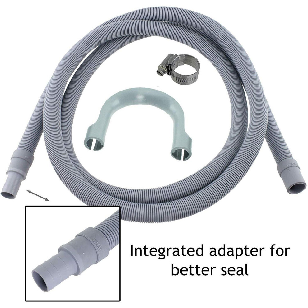 Spares2go Drain Hose Extension Pipe Kit For Beko Washing Machine Dishwasher (2.5M, 19Mm / 22Mm)
