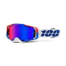 (One Size, Genesis / Hiper Blue - Red Mirror Lens) 100% Armega Goggle