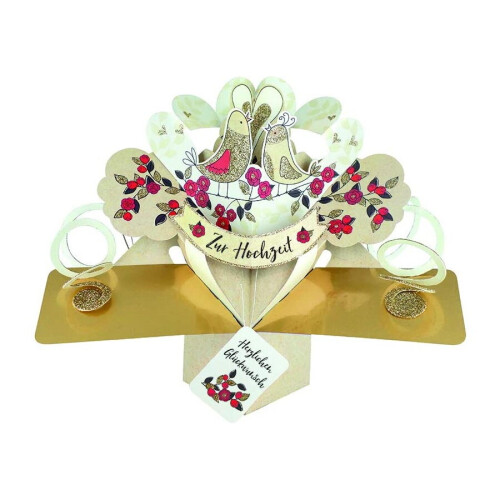 3D Pop Up German Wedding Card Zur Hochzeit