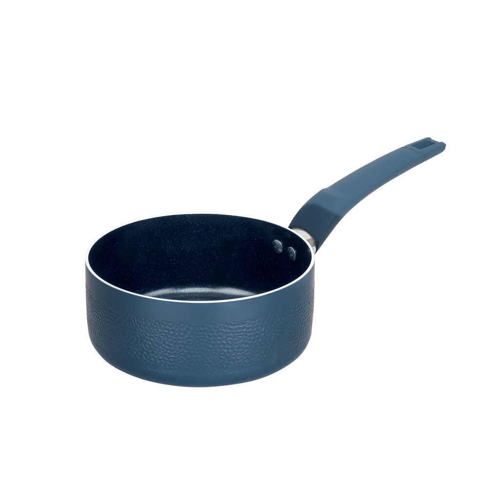 (16cm Milkpan) URBN-CHEF Diamond Ceramic Blue Cooking Frying Pans