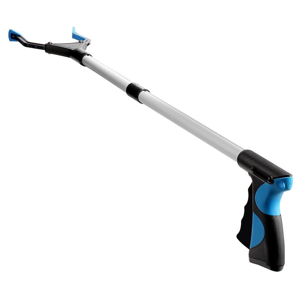 Zayad Blue Reacher Grabber Tool, 32" Foldable Grabber Reacher For Elderly, Lightweight Extra Long Handy Trash Claw Grabber, Reaching Assist Tool (Blue)