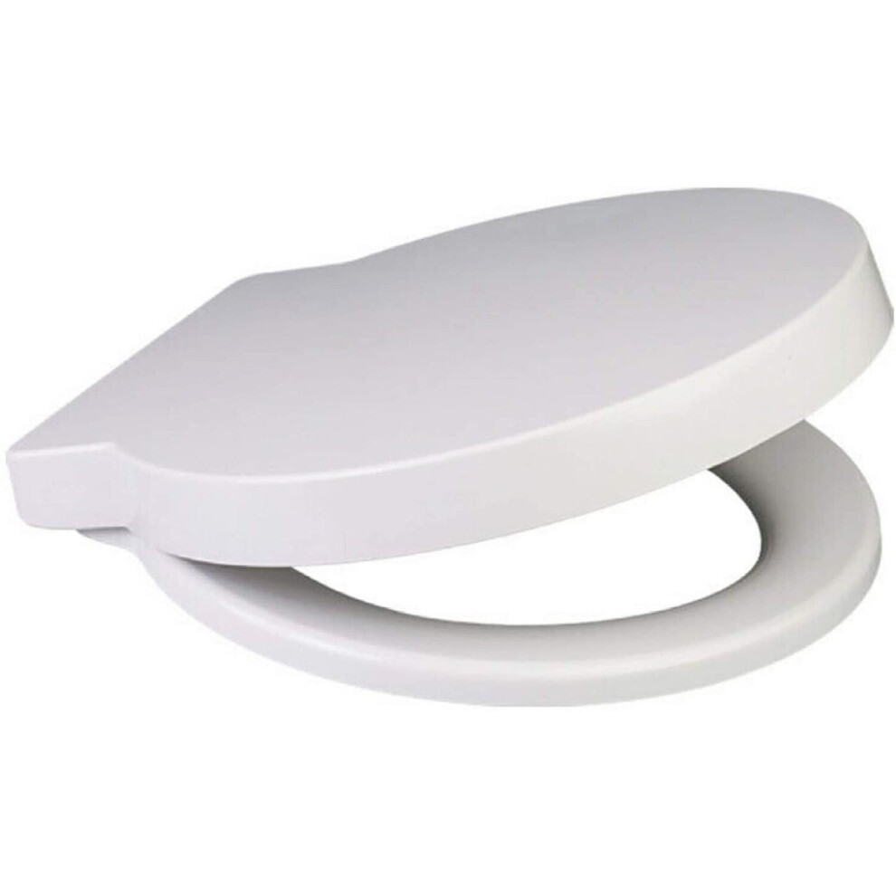 (White) Round Soft Close Toilet Seat 400 x 420 Quick Release - Top or Bottom Fix