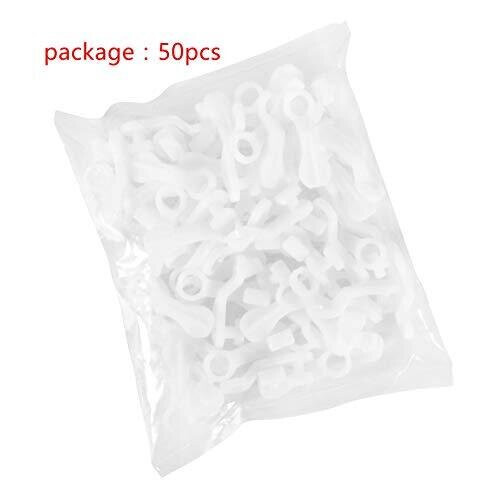 White Plastic Curtain Glider Hooks - 50 Pack, Smooth-Slide Track Hooks for Curtains 2
