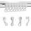 White Plastic Curtain Glider Hooks - 50 Pack, Smooth-Slide Track Hooks for Curtains 1