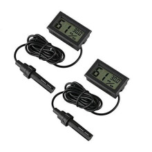 Digital Thermometer Hygrometer,INRIGOROUS Pack of 2 Hygrometer Thermometer Mini Probe Thermometers Temperature Humidity Gauge Meter for Reptile Incu