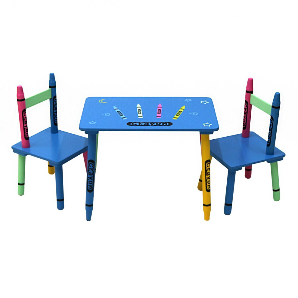 Oypla Children's Wooden Crayon Table & Chair Set
