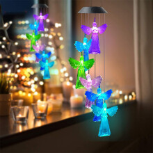 Solarbetriebene Windspiel Lichter Farbe wechselnde LED Garten Lampe Dekor