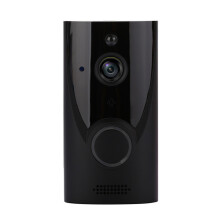 (Black+Battery) Smart Video Doorbell WiFi Wireless Intercom Door Ring Bell Security Camera 1080P