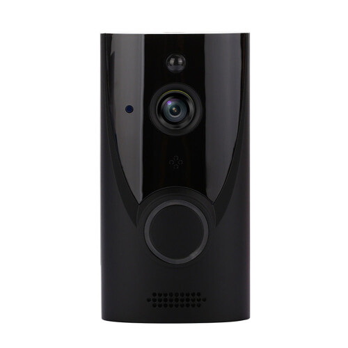 (Black+Battery) Smart Video Doorbell WiFi Wireless Intercom Door Ring Bell Security Camera 1080P