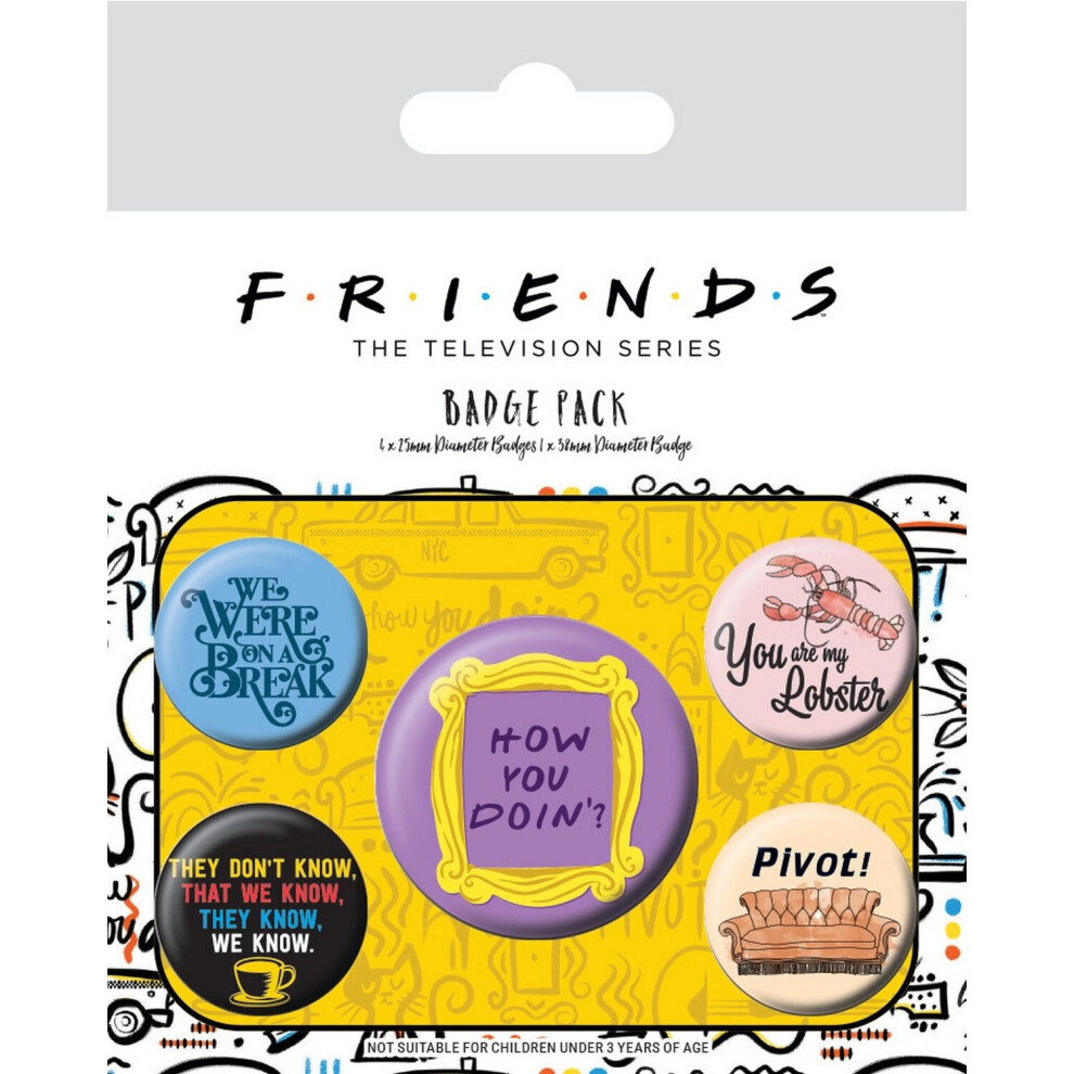 Friends Quote Badge (Pack of 5)