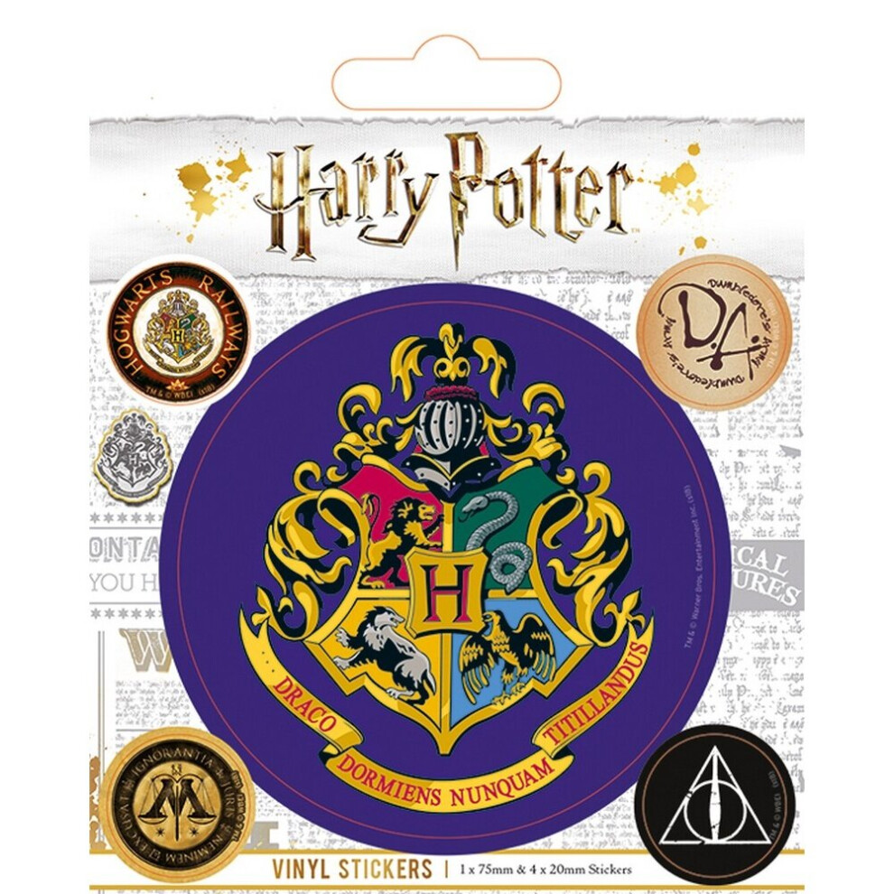 Harry Potter Vinyl Hogwarts Stickers (Pack Of 5) Purple