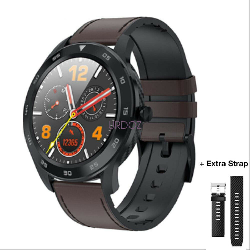 (Dark ) Ecg Mens Fitness Tracker Smart Watch Heart Rate Blood Pressure Ios Android Fitness Brown 7552103091100