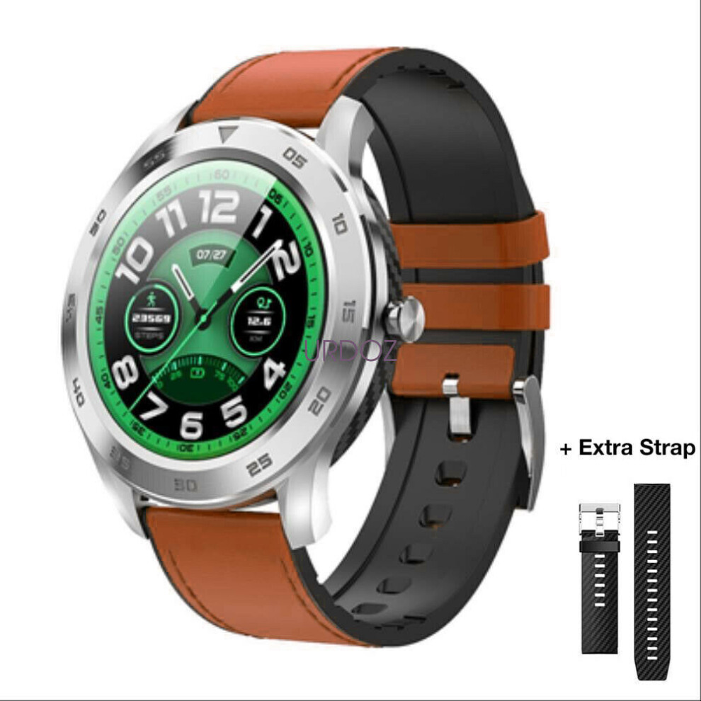(Light ) Ecg Mens Fitness Tracker Smart Watch Heart Rate Blood Pressure Ios Android Fitness Brown 7552103091094