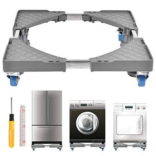 FOCCTS 1 Set of Adjustable Washing Machine Base, Movable Appliance Wheel Appliance Trolley with Casters for Tumble Dryers, Cookers, Fridges, Freezer