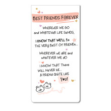 WPL Inspired Words Best Friends Forever Magnetic Bookmark