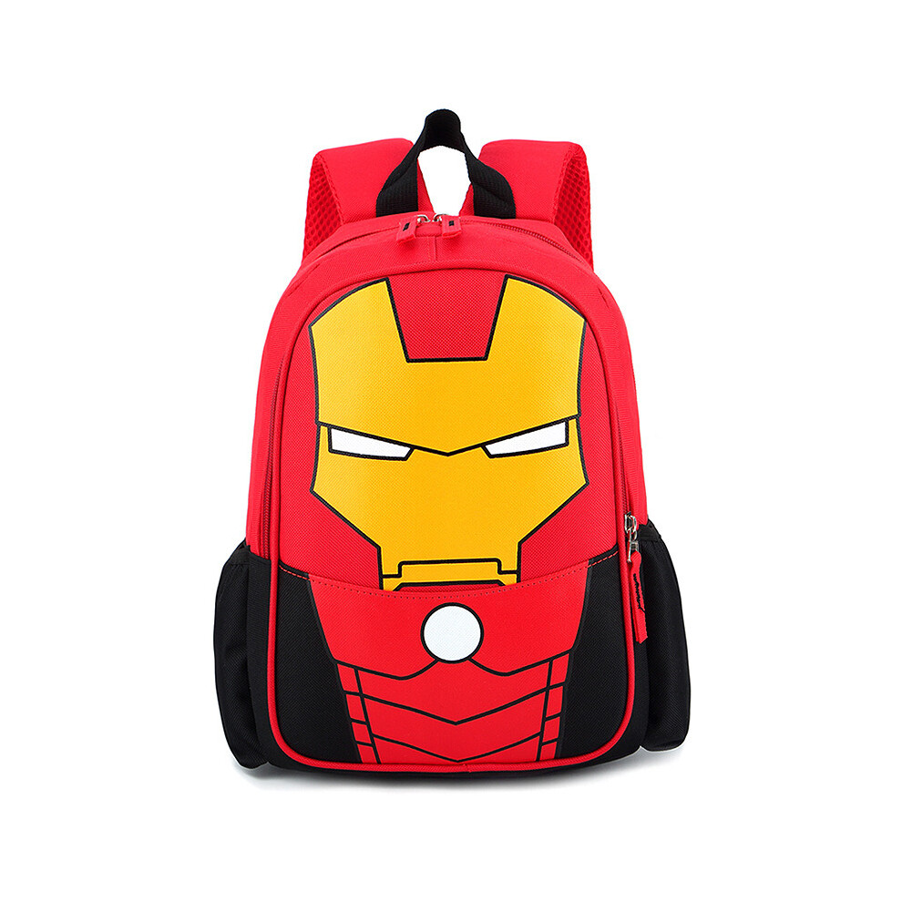 (Red Iron Man) Cartoon Cute Children Backpack School Bag Boy Backpack Gift Waterproof Iron Man