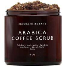 Brooklyn Botany Coffee Body Scrub - 100% Natural - Great for Face and Facial Scrub - Best Anti Cellulite & Stretch Mark Treatment, Spider Vein Therapy