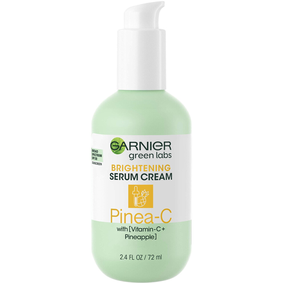 Garnier SkinActive Green Labs Pinea-C Brightening Serum Cream, 24H Moisture + Serum + SPF 30 with Vitamin C and Pineapple for Dull and Uneven Skin, 2.
