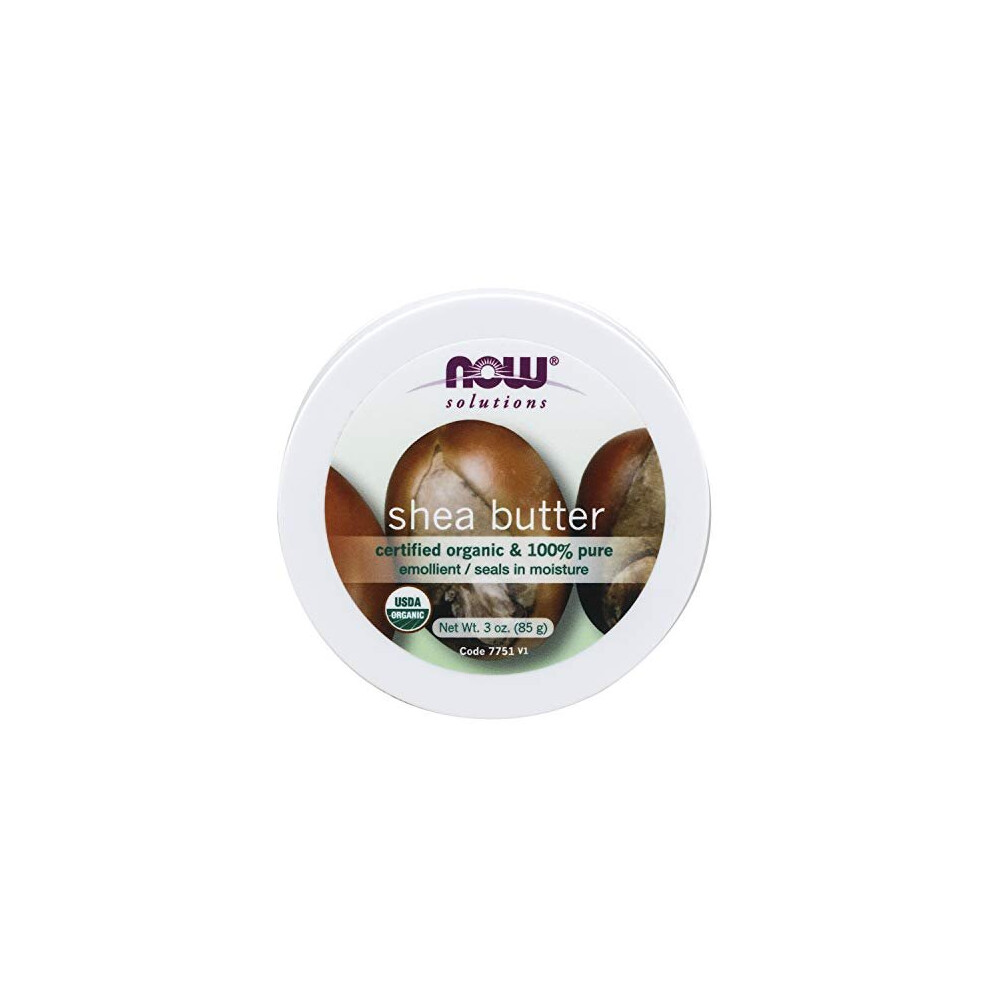 Now Foods Now Solutions, Certified Organic Shea Butter, Moisturizer For Rough And Dry Skin, Travel Size, 3-Ounce