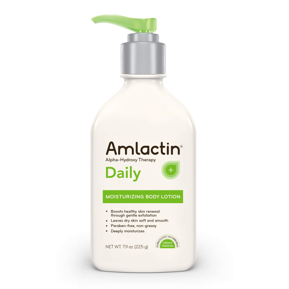 AmLactin Daily Moisturizing Body Lotion, 7.9 Ounce (Pack of 1) Bottle, Paraben Free