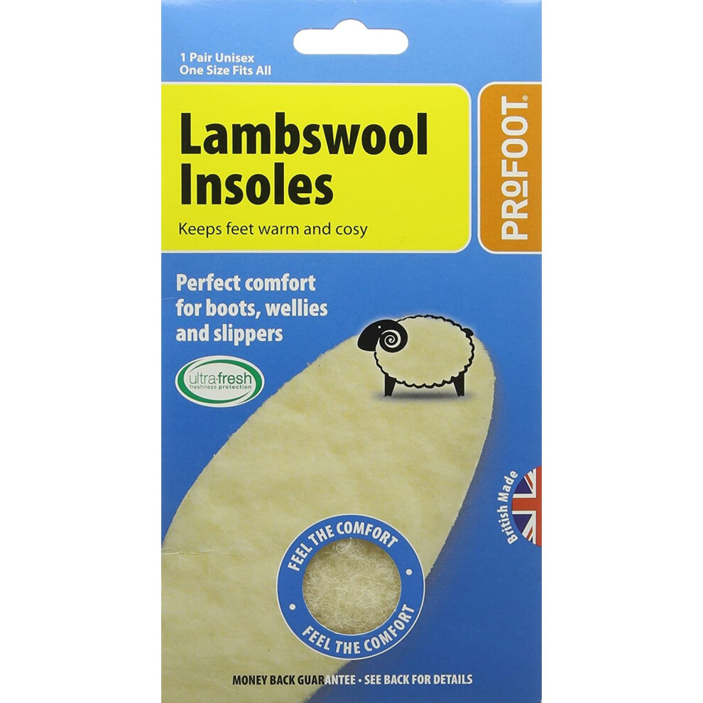 3 X profoot Lambswool Insole Keeps Feet warm and cosy Unisex Shoes Insoles