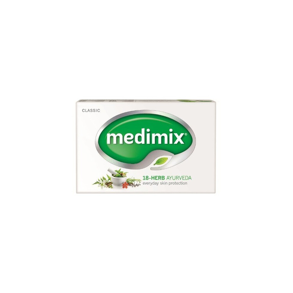 Medimix Handmade Herbal Handmade Ayurvedic Classic 18 Herb Soap For Healthy And Clear Skin Pack Of 12 (12 X 125 G)