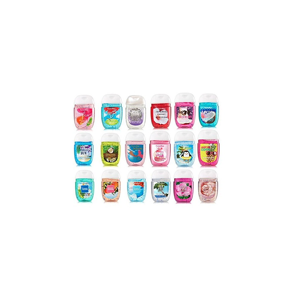 Bath and Body Works Anti-Bacterial Hand Gel 5-Pack PocketBac Sanitizers, Assorted Scents, 1 fl oz each