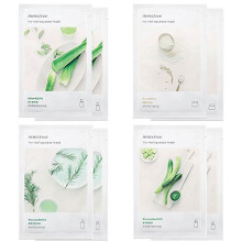Innisfree My Real Squeeze Mask - Best 4 Type Combo Mask Pack of 8 (Cucumber, Tea Tree, Aloe, Rice)
