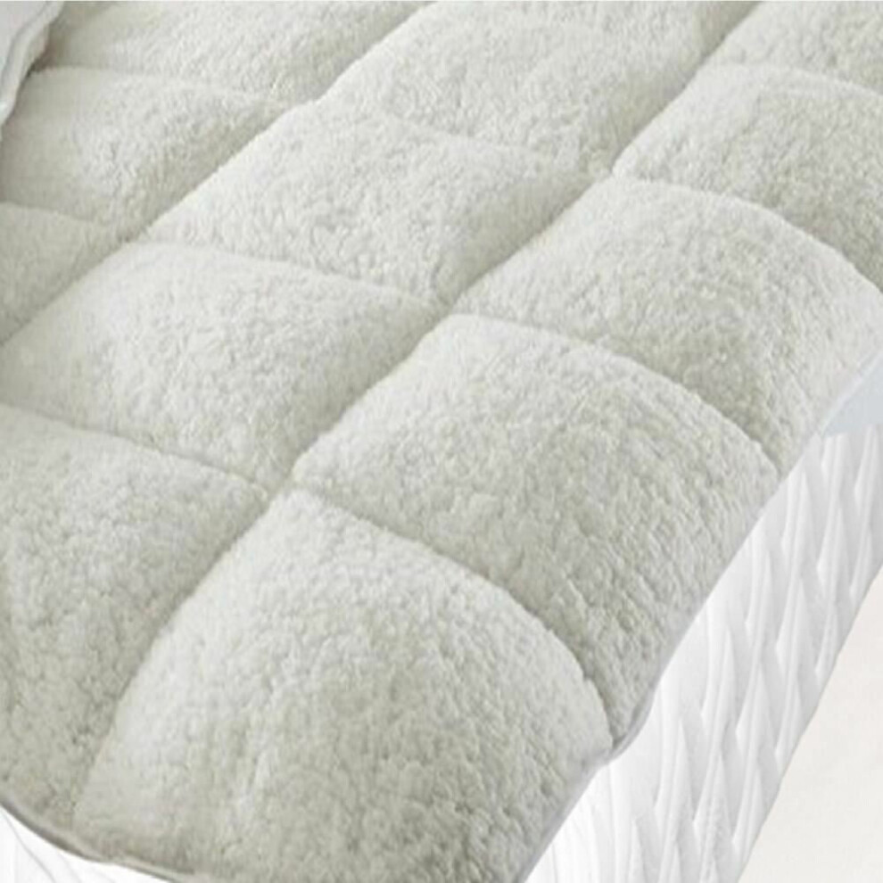 Super Soft Teddy Mattress Topper Enhancer Bedding Single