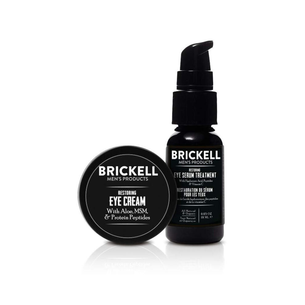 Cream Brickell Men's Restoring Eye Routine For Men, Eye Serum And Eye For Men, Natural And Organic, Unscented