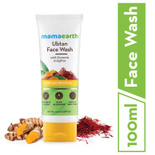 Mamaearth Ubtan Natural Face Wash for All Skin Type with Turmeric & Saffron for Tan removal and Skin brightning 100 ml - SLS & Paraben Free