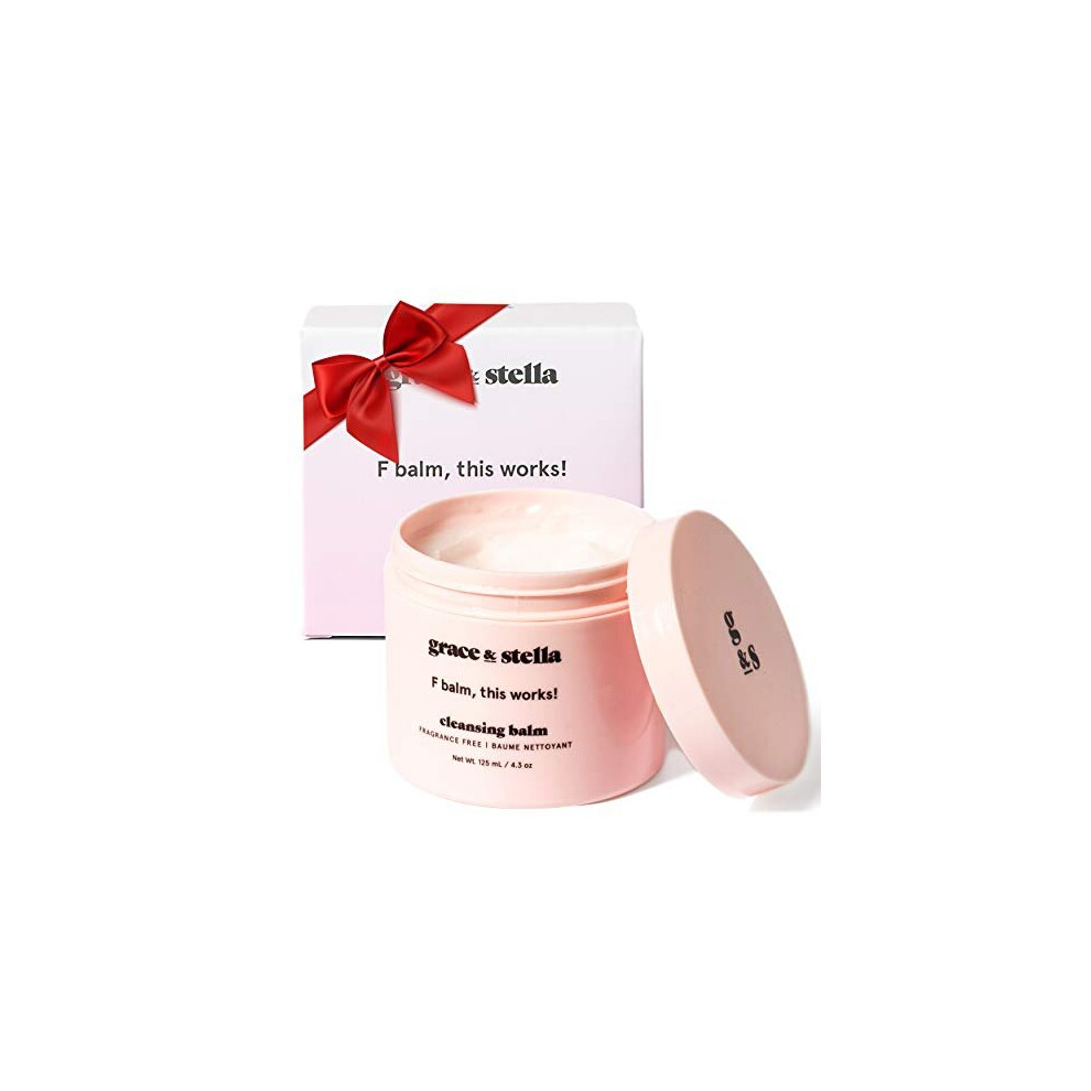 Grace & Stella Makeup Removing Cleansing Balm | Melting Makeup Remover Balm That Dissolves Makeup, Dirt, Sunscreen, Environmental Pollution