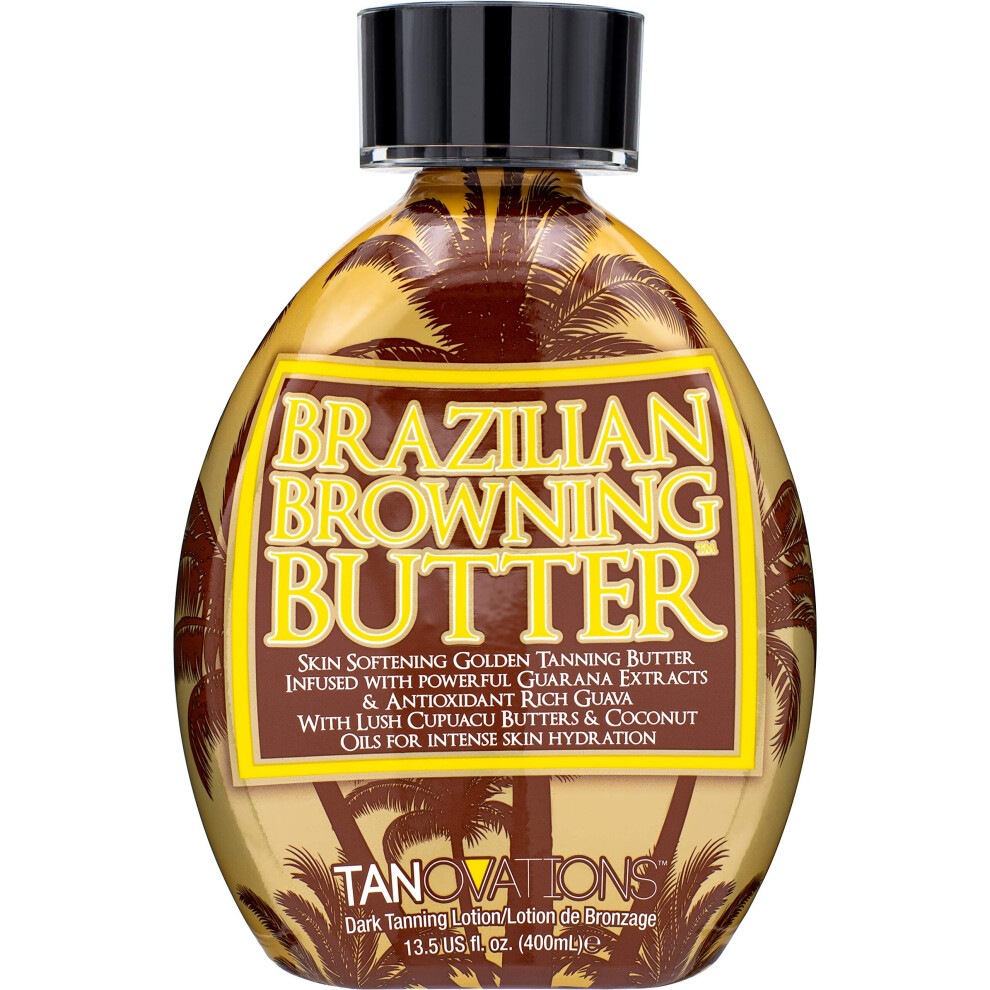 Ed Hardy Brazilian Browning Butter Dark Tanning Lotion - Skin Softening Golden Tanning Butter with Cupuacu Butters & Coconut Oils for Intense Skin Hyd