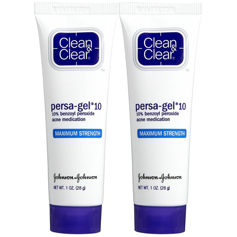 Clean & Clear Persa- Gel 10 Acne Treatment, Maximum Strength, 1 oz, 2 pk