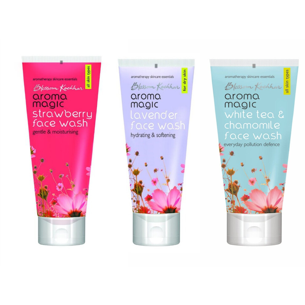 Brand: Aroma Magic Lavender/White Aroma Magic Tea And Chamomile And Strawberry Face Wash Combo, 100Ml