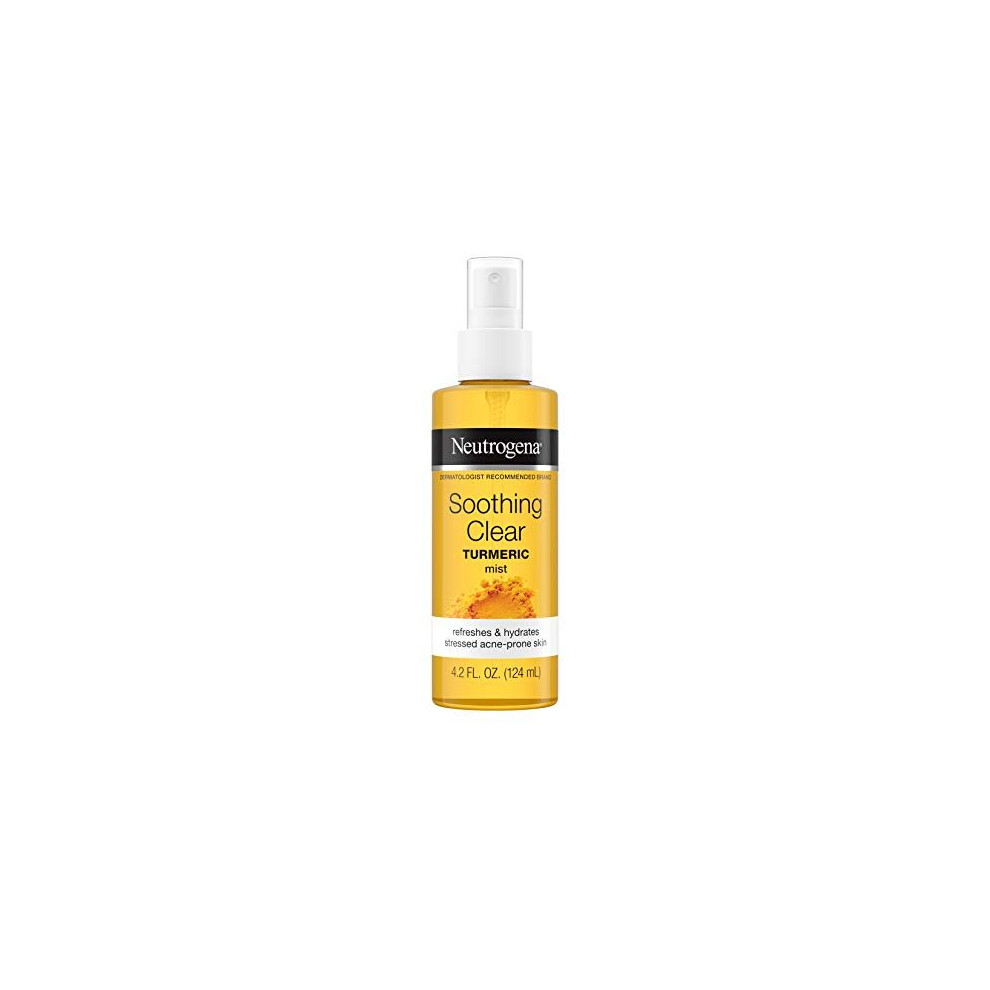 Neutrogena Soothing Clear Calming Facial Mist Spray with Turmeric, Hydrating and Refreshing Facial Mist for Acne Prone Skin, Oil-Free, Not Tested on A