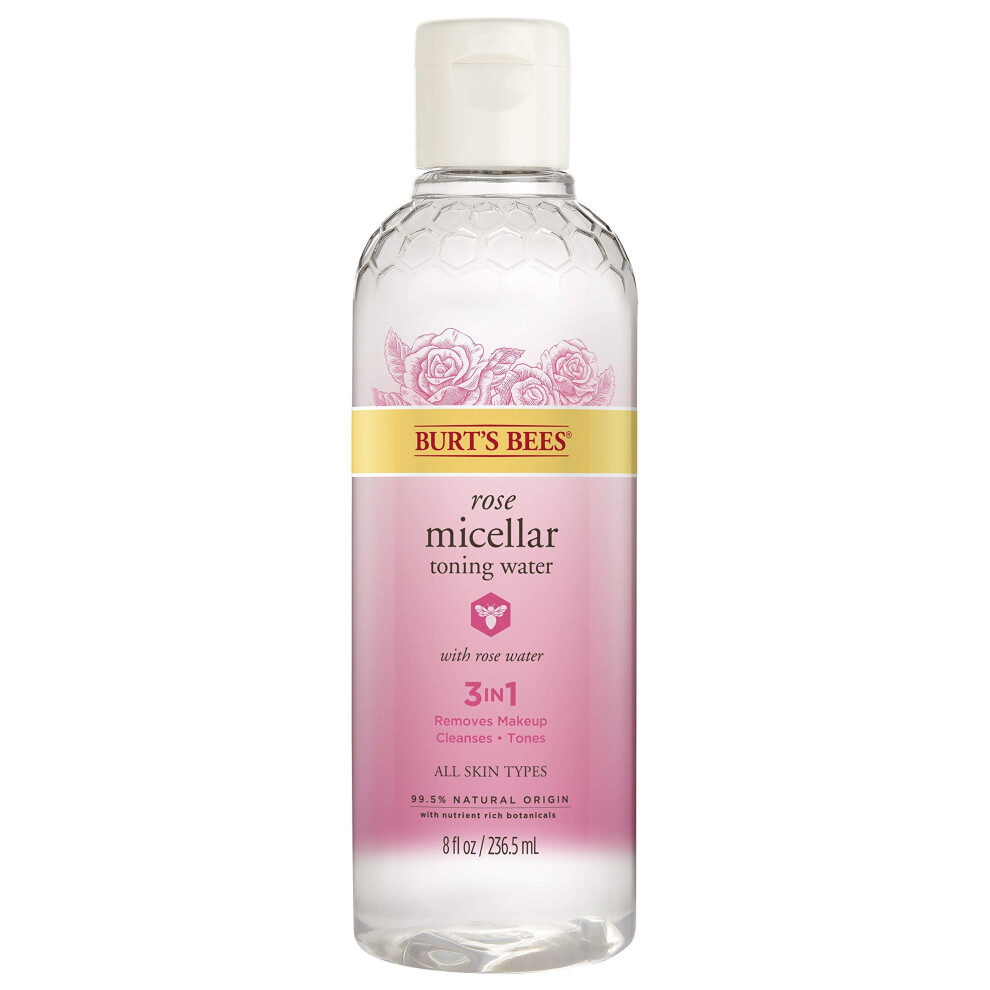 Burt's Bees Micellar Facial Cleansing Water with Rose Water, 8 Oz (Package May Vary)