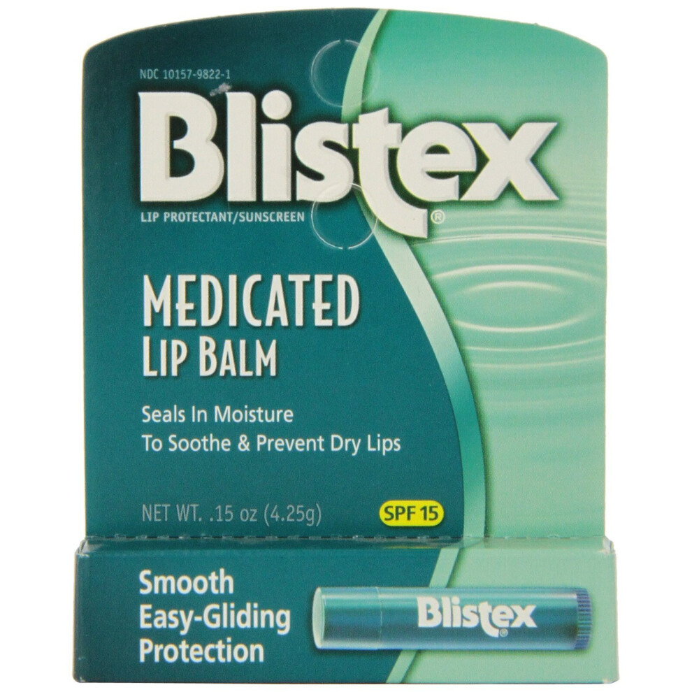 Blistex Medicated Lip Balm, SPF 15, .15 oz