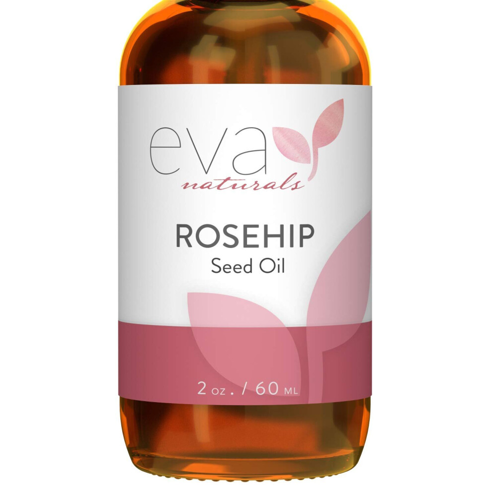 Eva Naturals Pure Rosehip Seed Oil (60ml) - Natural Face Serum Aids Stretch Mark and Acne Scar Removal - Reduces Inflammation, Boosts Collagen Product
