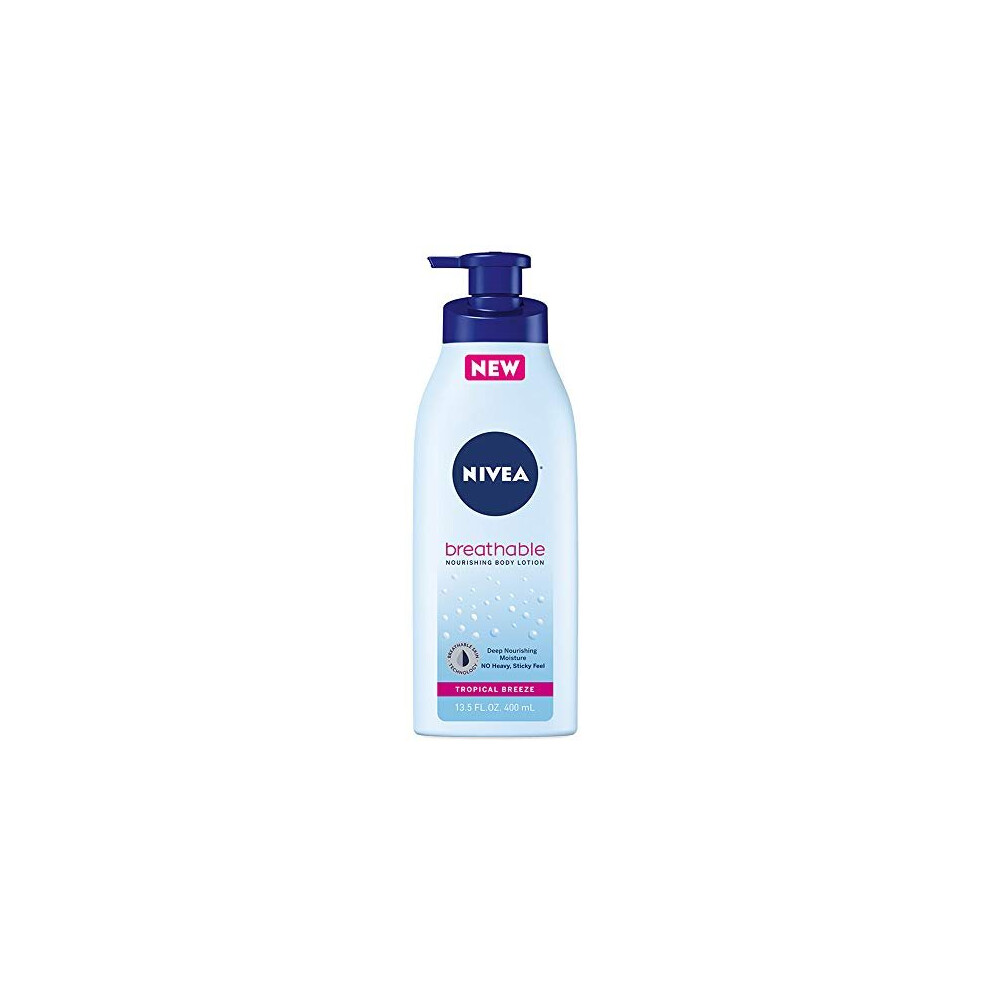 NIVEA Breathable Nourishing Body Lotion Tropical Breeze No Sticky Feel, Normal To Dry Skin, 3.5 Ounce