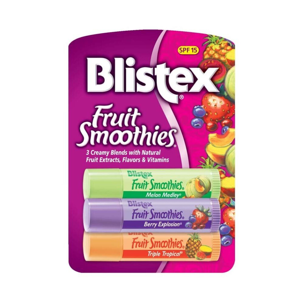 Blistex Fruit Smoothies, SPF 15 0.1 oz, 3 ea (Pack of 2)