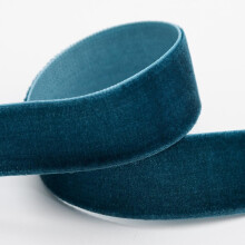(Vintage Teal, 16mm) Velvet Ribbon 10 Metre Reel Neat Edge Crafts