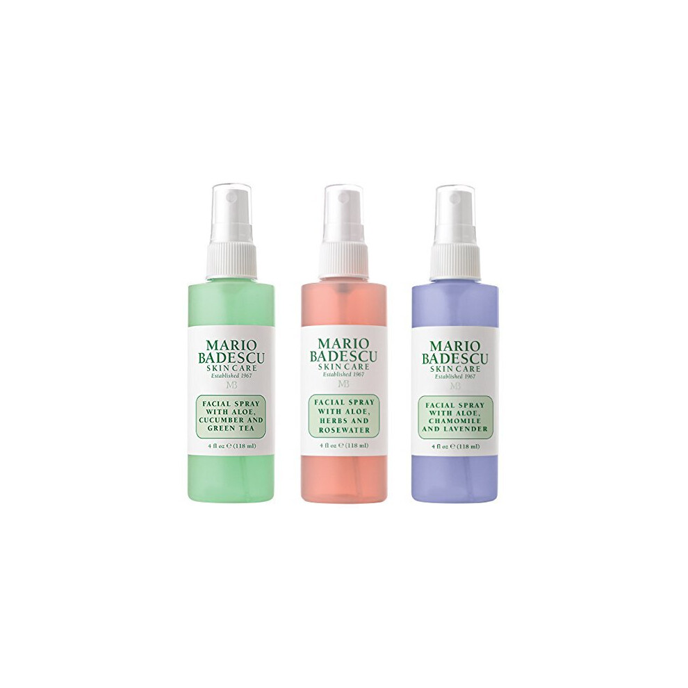 Mario Badescu Spritz. Mist. Glow. 3 Facial Sprays 118ml each