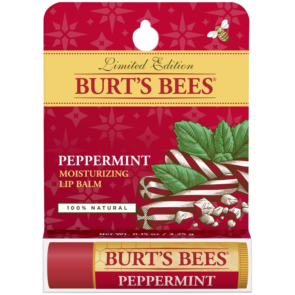 Burt's Bees Peppermint Lip Balm Blister for Unisex, 0.15 Ounce